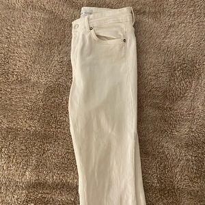 Zara White Crop Flare Jeans